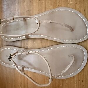 Bernardo Taupe Leather Sandals